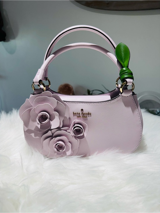 kate spade Handbags - 🌸 Kate Spade Nova Floral Appliqué Crescent Shoulder Bag Soft Lavender KL938